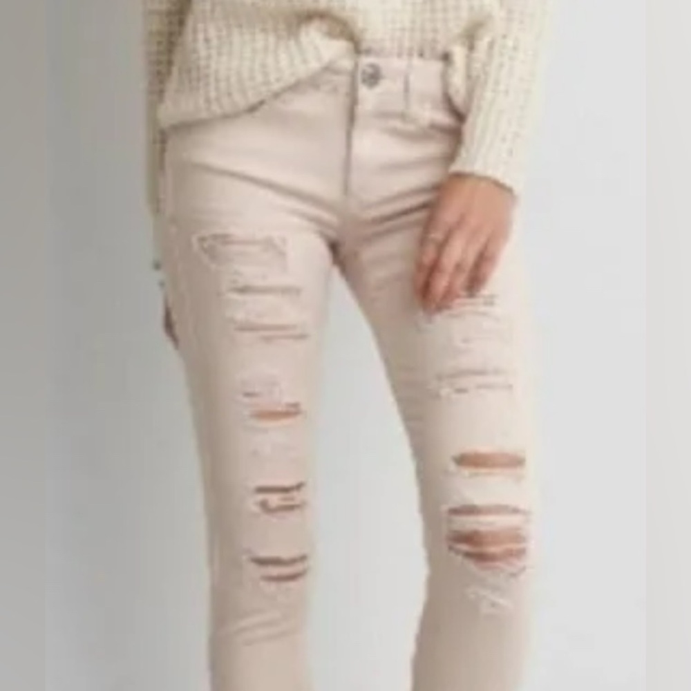 AMERICAN EAGLE Jegging Crop distressed jeans size women’s 2